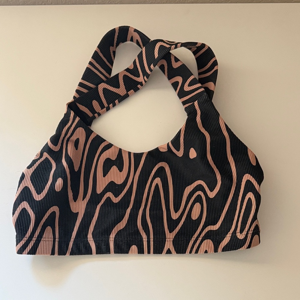 Onzie Black and Tan Criss-Cross Sports Bra